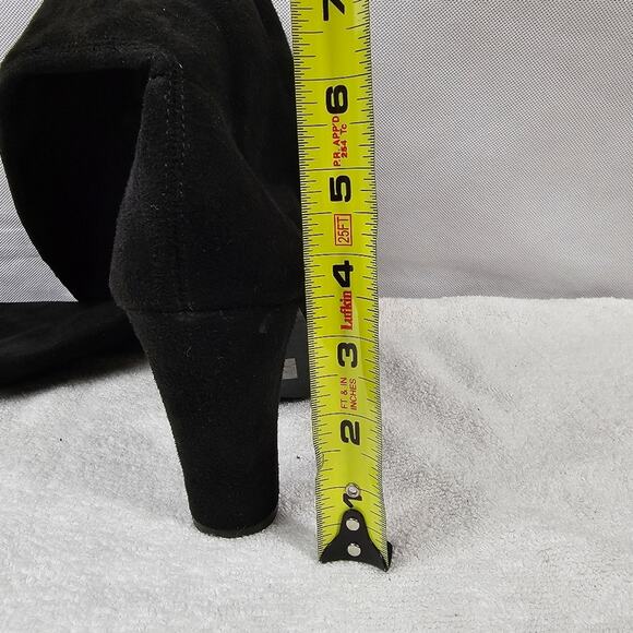 Charlotte Russe Thigh High Over the Knee Black Suede Boots Women's Size 7 - Picture 14 of 16